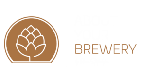 Logo About your Brewery mit Hopfendolde und Signatur